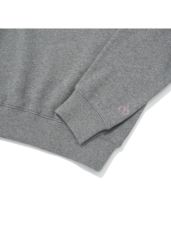 MUSINSA | KIRSH Big Cherry Applique Sweatshirt [Melange Grey]