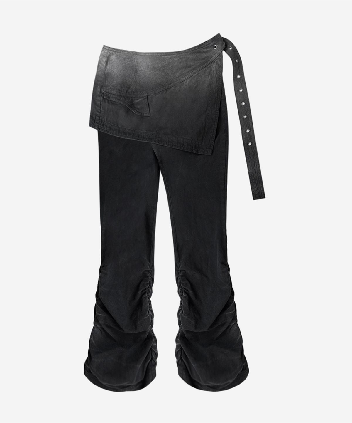 비엘알(BLR) Dyed Eyelet Belt Skirt Shirring Pants