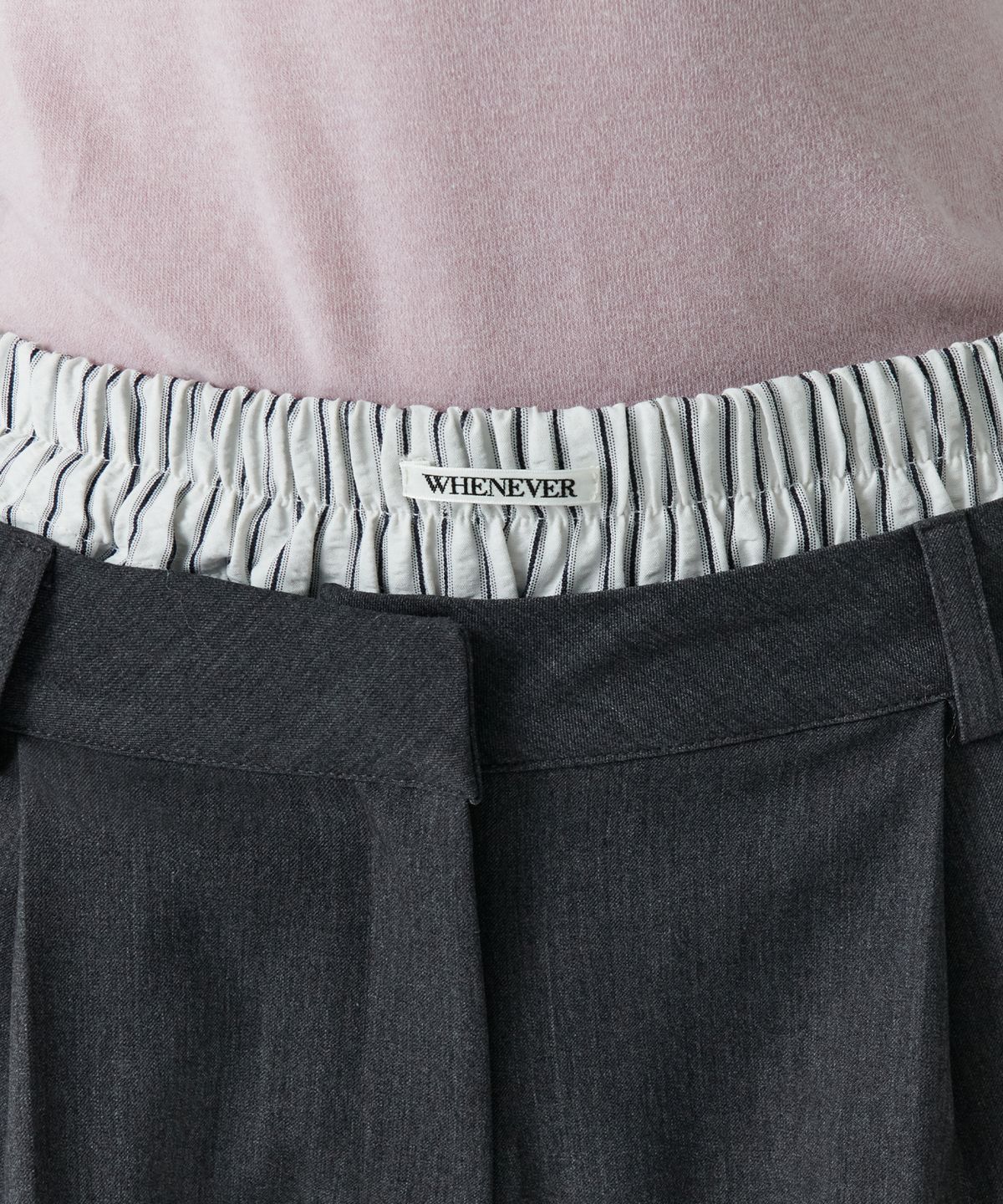 르바(LEVAR) Double Layered Slacks - Charcoal