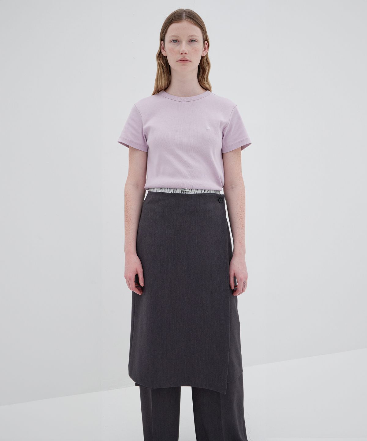 르바(LEVAR) Double Layered Slacks - Charcoal