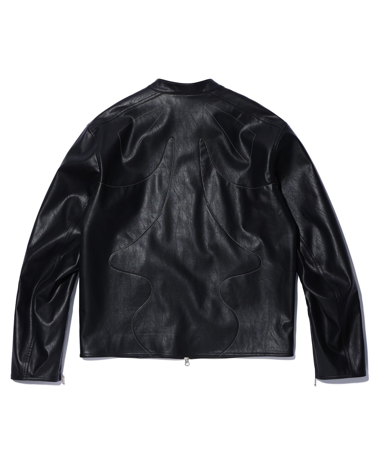 크리틱(CRITIC) WORMHOLE LEATHER JACKET BLACK