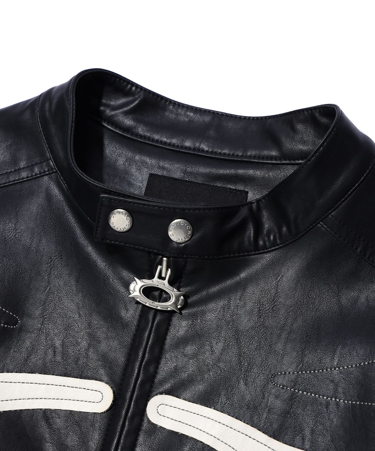 크리틱(CRITIC) WORMHOLE LEATHER JACKET BLACK