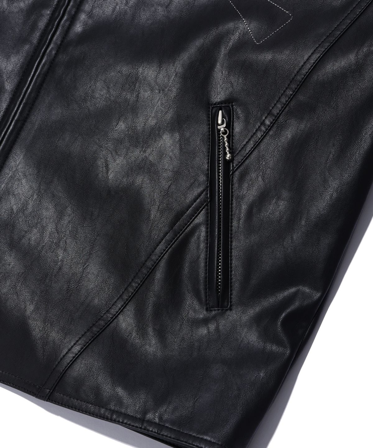 크리틱(CRITIC) WORMHOLE LEATHER JACKET BLACK
