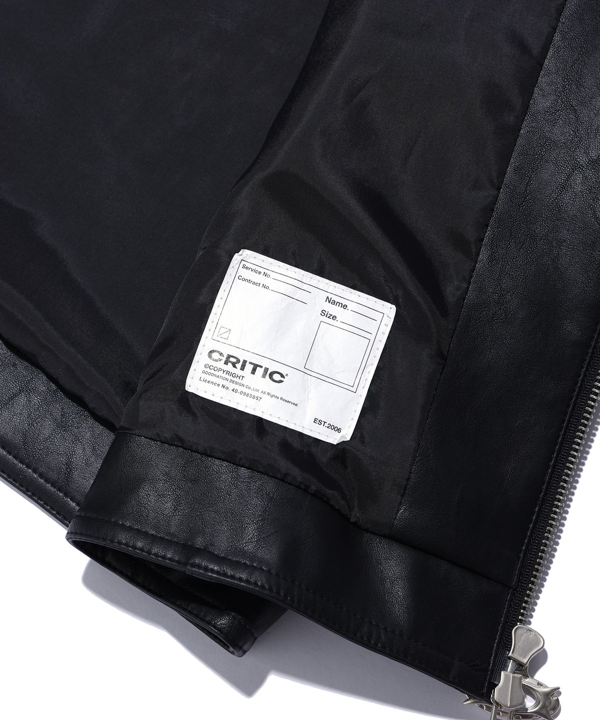 크리틱(CRITIC) WORMHOLE LEATHER JACKET BLACK