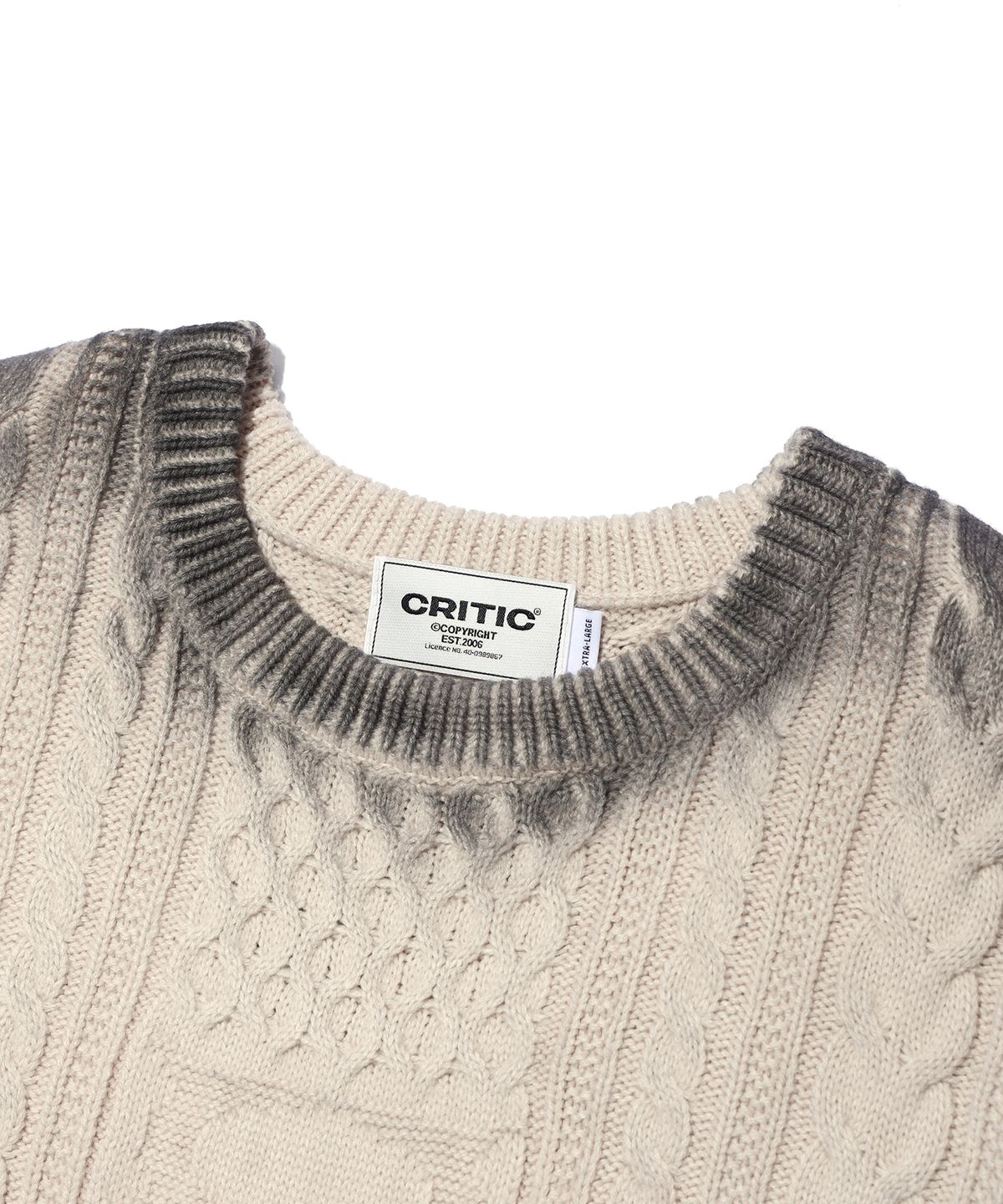 크리틱(CRITIC) WORMHOLE SPRAY CABLE KNIT BEIGE