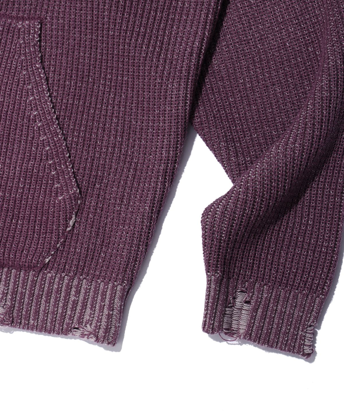 크리틱(CRITIC) WORMHOLE KNIT HOOD ZIP UP PINK