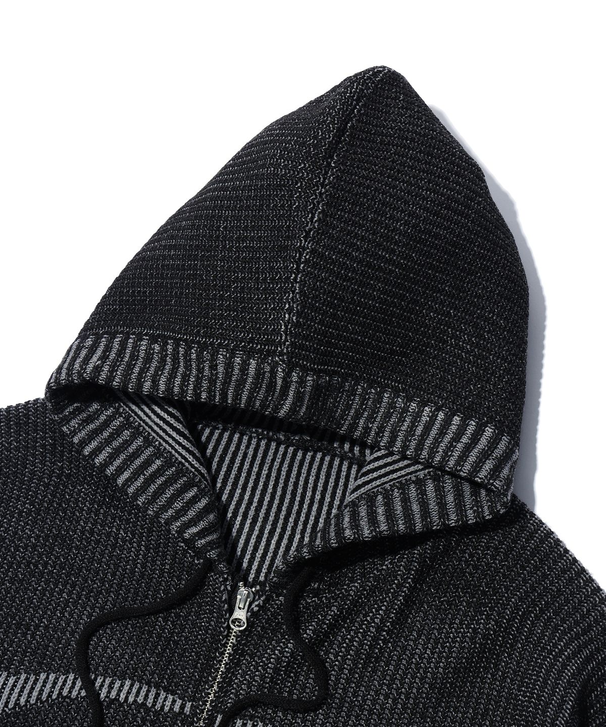 크리틱(CRITIC) WORMHOLE KNIT HOOD ZIP UP CHARCOAL