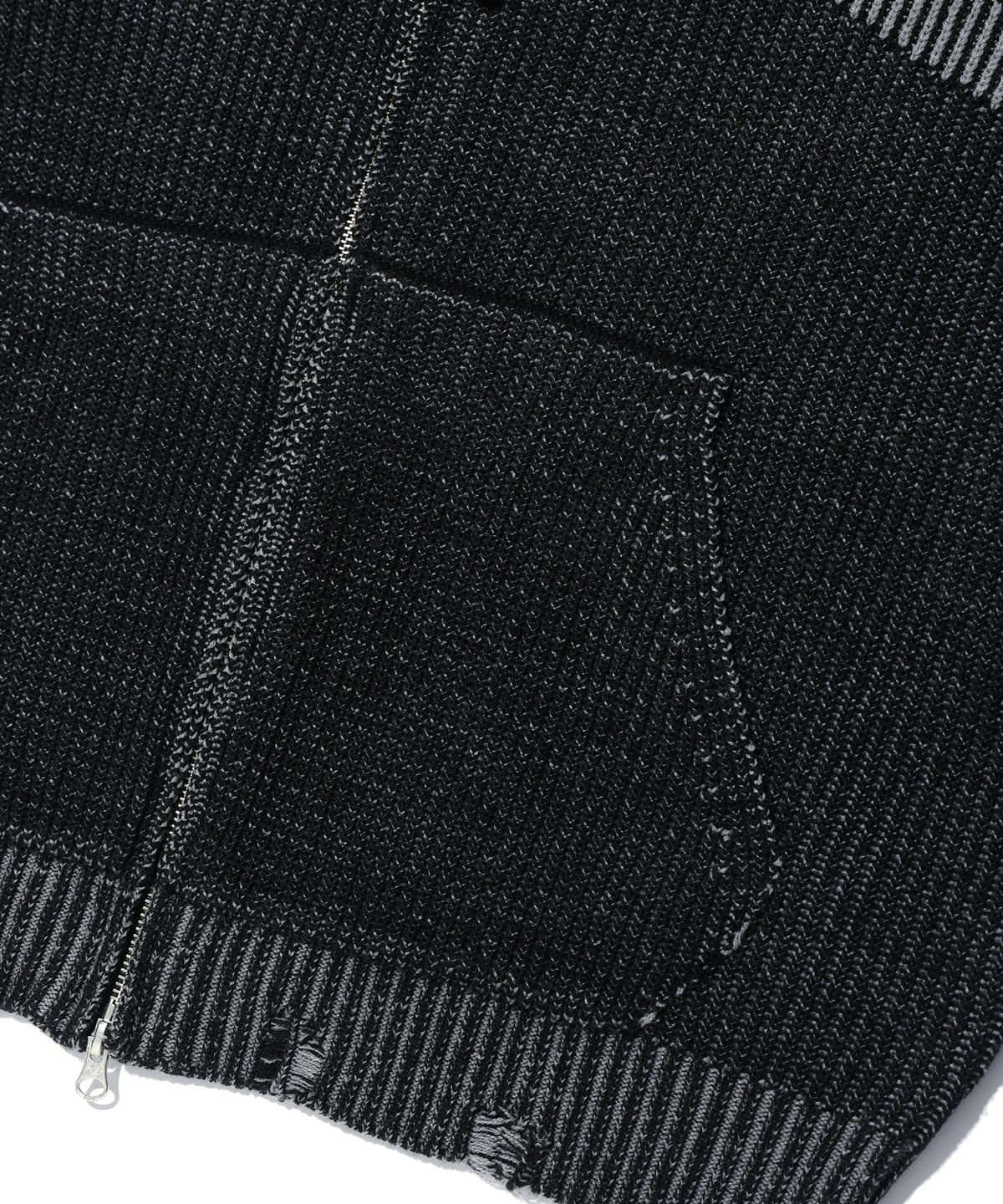 크리틱(CRITIC) WORMHOLE KNIT HOOD ZIP UP CHARCOAL