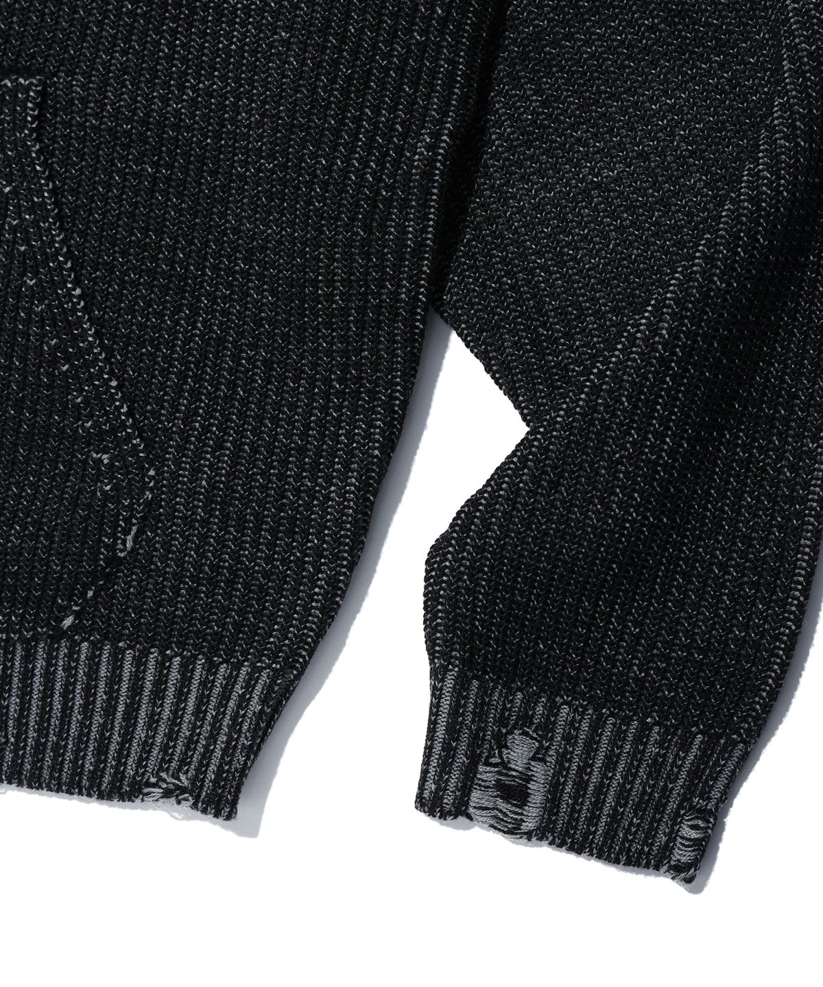 크리틱(CRITIC) WORMHOLE KNIT HOOD ZIP UP CHARCOAL