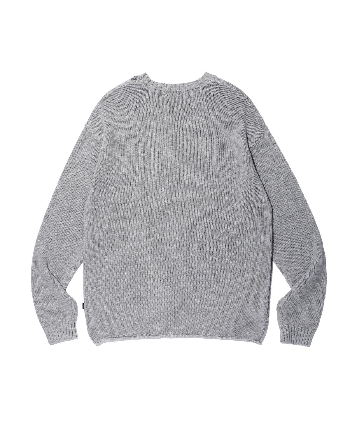 크리틱(CRITIC) VINTAGE WORMHOLE LONG SLEEVE KNIT GREY