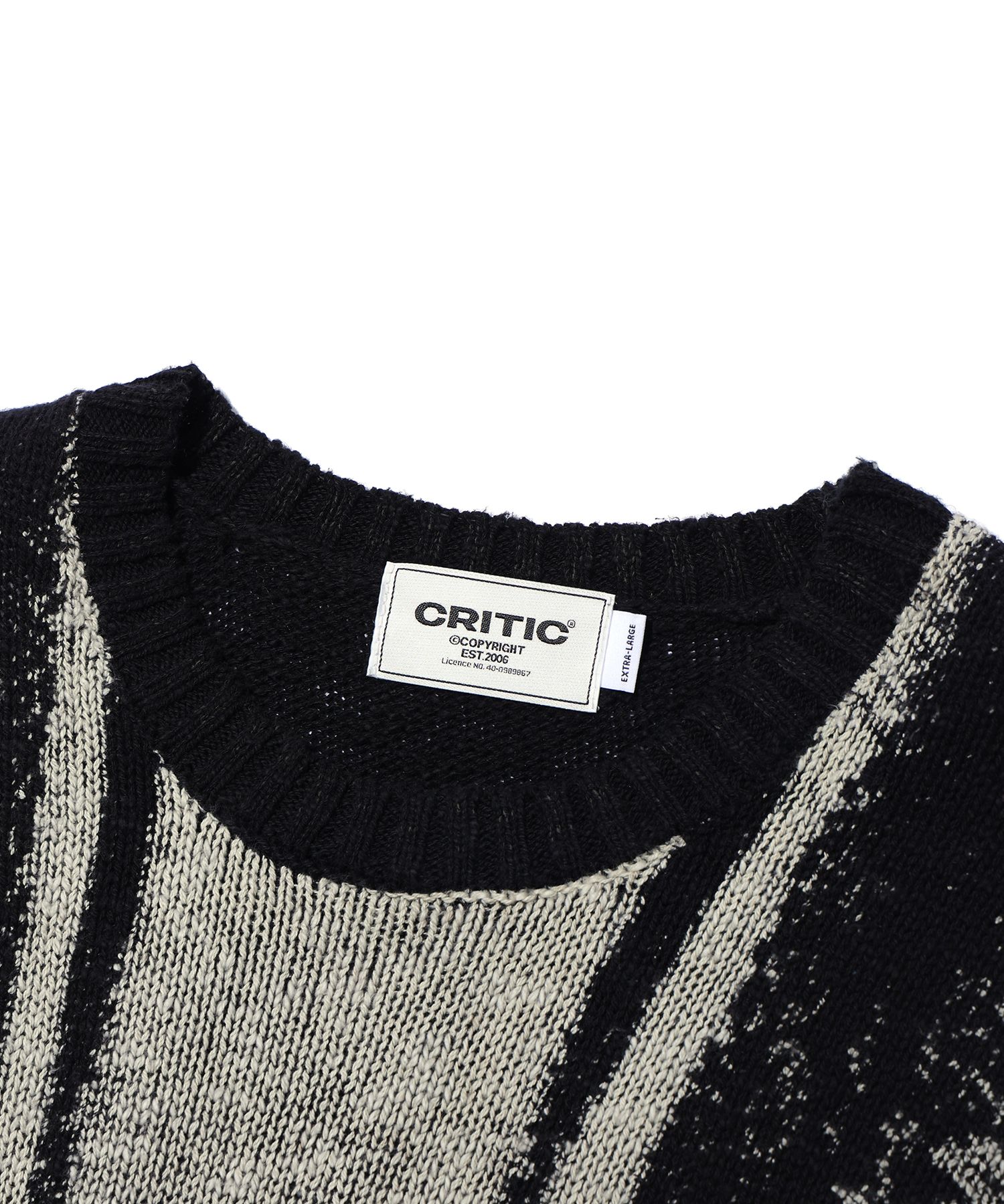 MUSINSA公式 | CRITIC VINTAGE WORMHOLE LONG SLEEVE KNIT BLACK