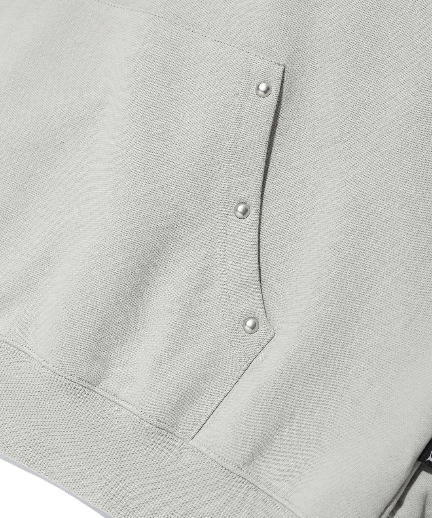 MUSINSA | CRITIC WORMHOLE STUD HOODIE GREY