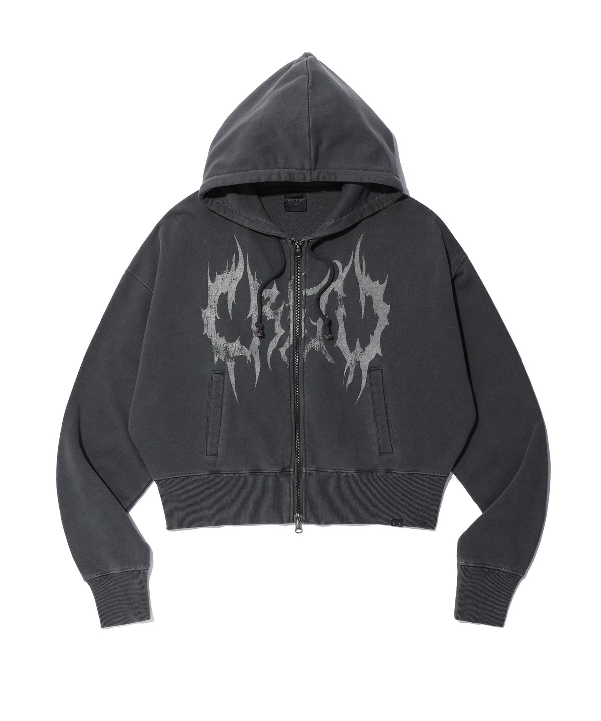 크리틱(CRITIC) PIGMENT GHOST HOODIE ZIP-UP CHARCOAL