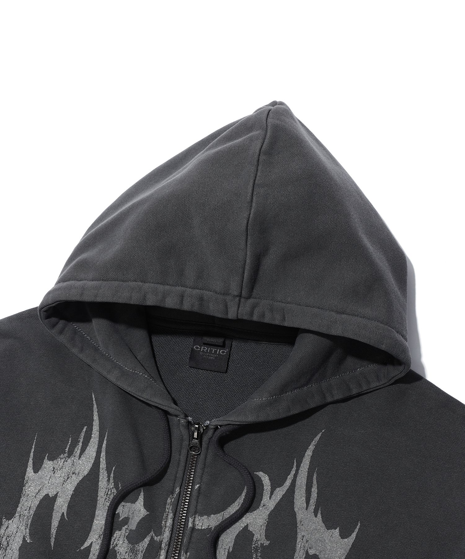 ★HOODHOOD★ Pigment damage hood zip-up charcoal MUSINSA | CRITIC PIGMENT GHOST HOODIE ZIP-UP CHARCOAL