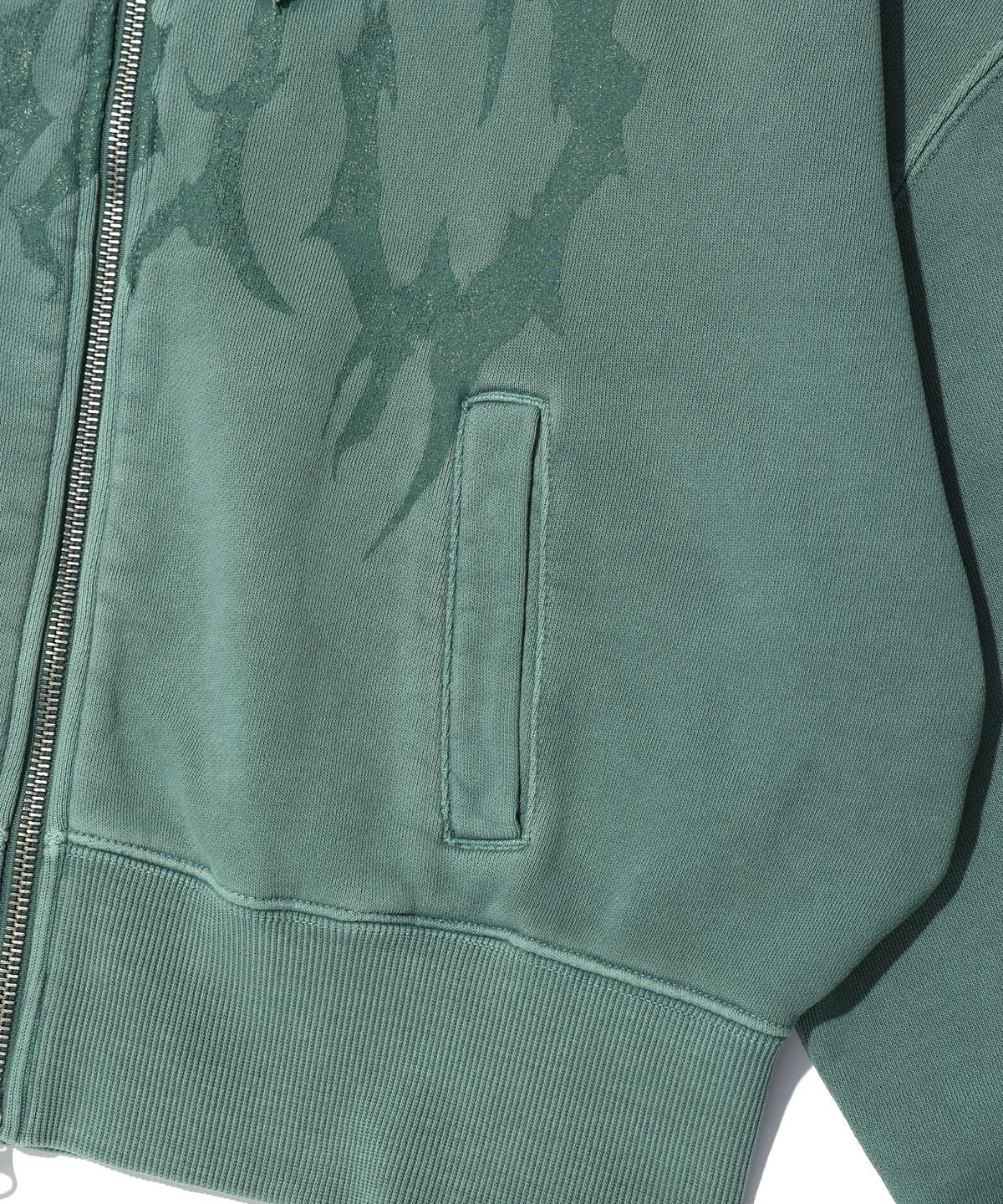 크리틱(CRITIC) PIGMENT GHOST HOODIE ZIP-UP KHAKI
