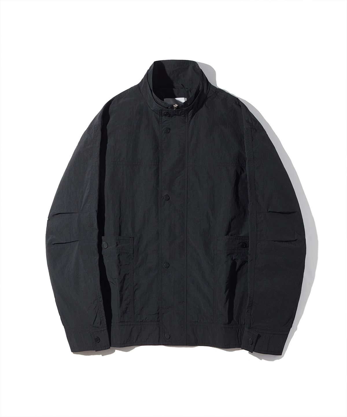 디써티원(DTHIRTYONE) Double-Layered Collar Nylon Jacket (CARBON BLACK)