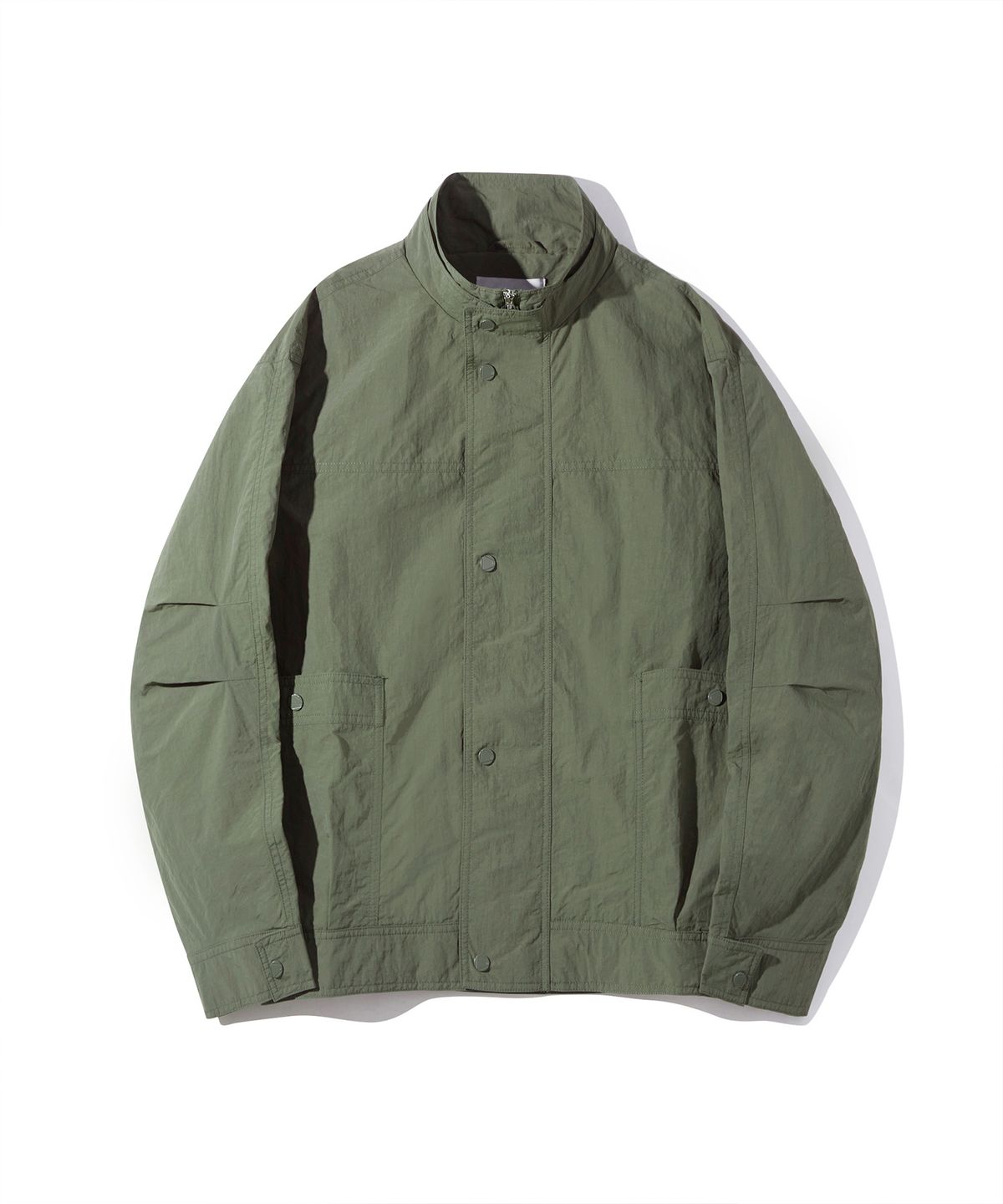 디써티원(DTHIRTYONE) Double-Layered Collar Nylon Jacket (BASIL GREEN)
