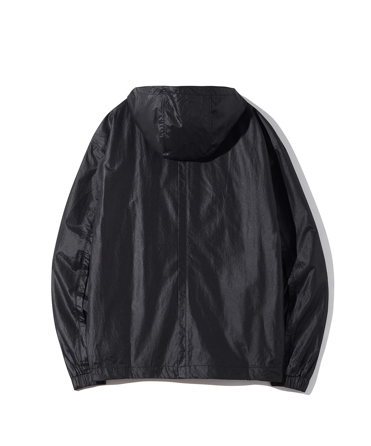 디써티원(DTHIRTYONE) Nylon Windbreaker Hooded Jacket (GLOSSY BLACK)