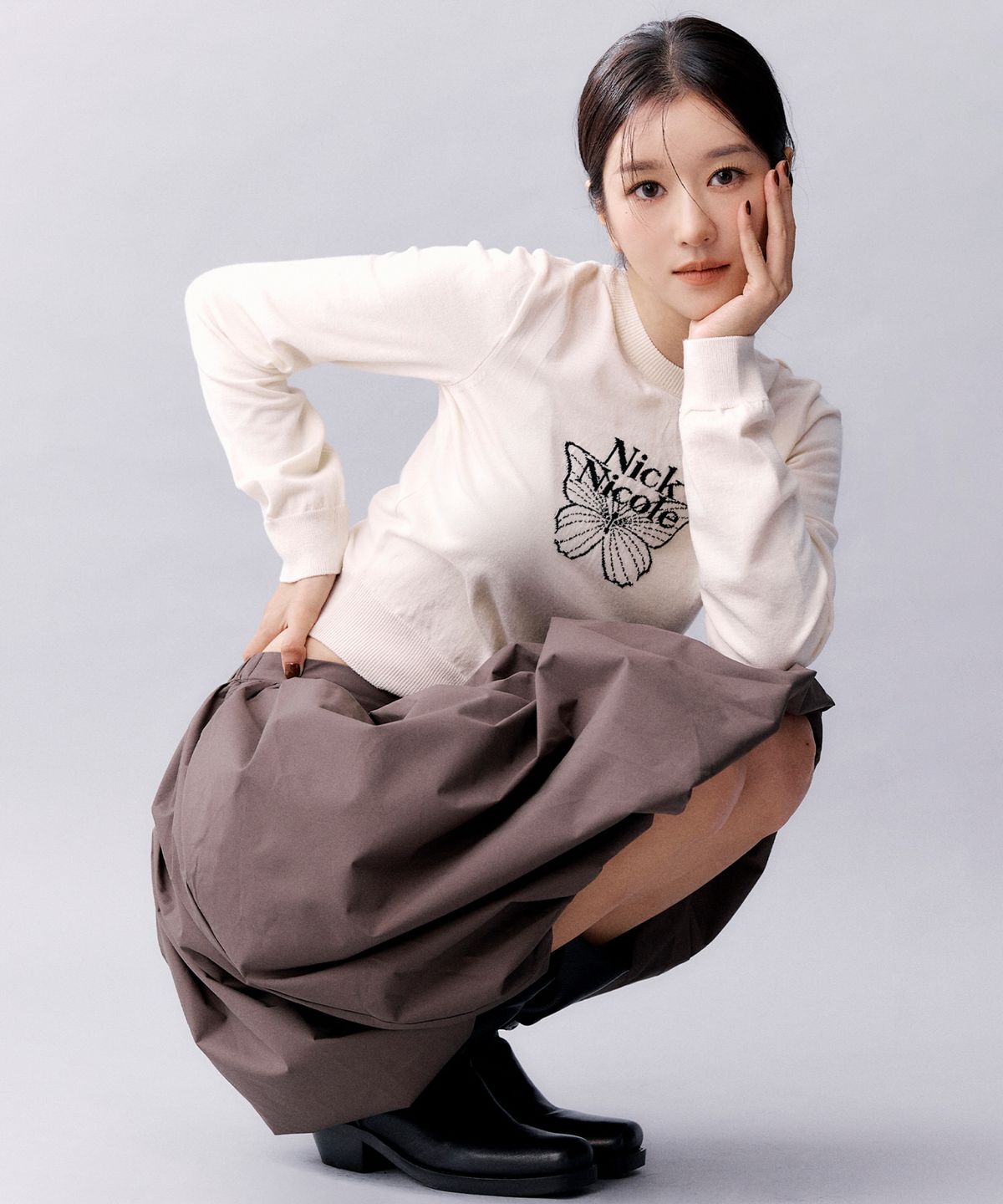 닉앤니콜(NICK&NICOLE) MINI BUTTERFLY SIGNATURE SLEEVE KNIT_9 COLOR