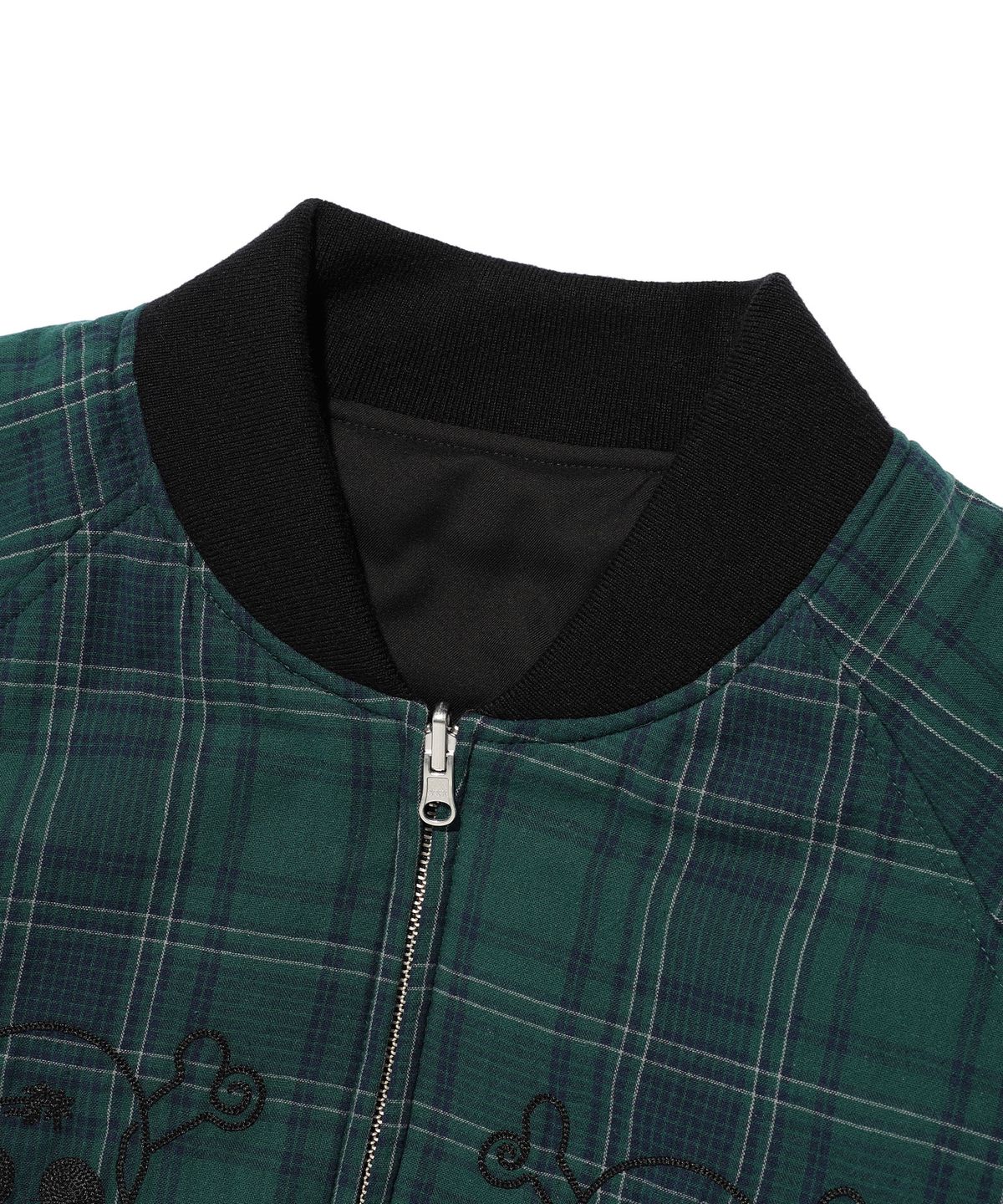 나이스고스트클럽(NICEGHOSTCLUB) DRESSY CHECKERED SOUVENIR JACKET_BLACK(NG2EFUB931A)