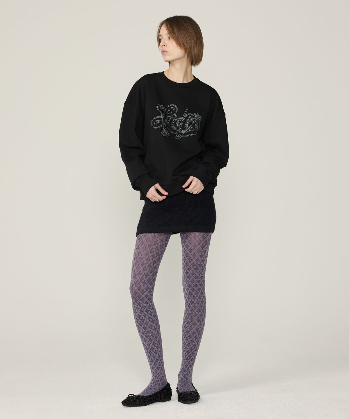 페이헤이(FEIHEI) LOVE FIN SWEAT SHIRT  BLACK
