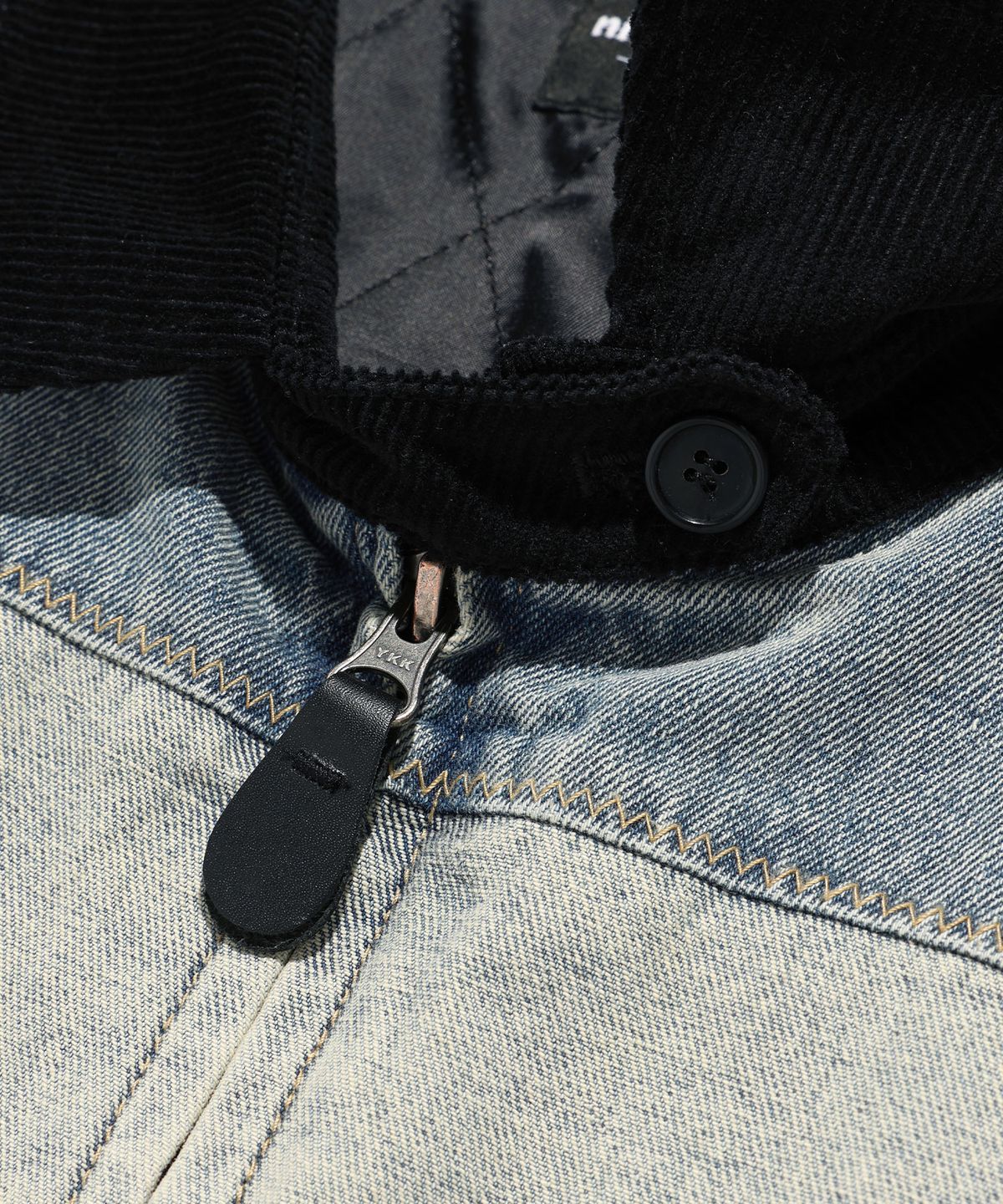 나이스고스트클럽(NICEGHOSTCLUB) DENIM PANEL QUILTING JACKET_BLUE(NG2EFUD110A)