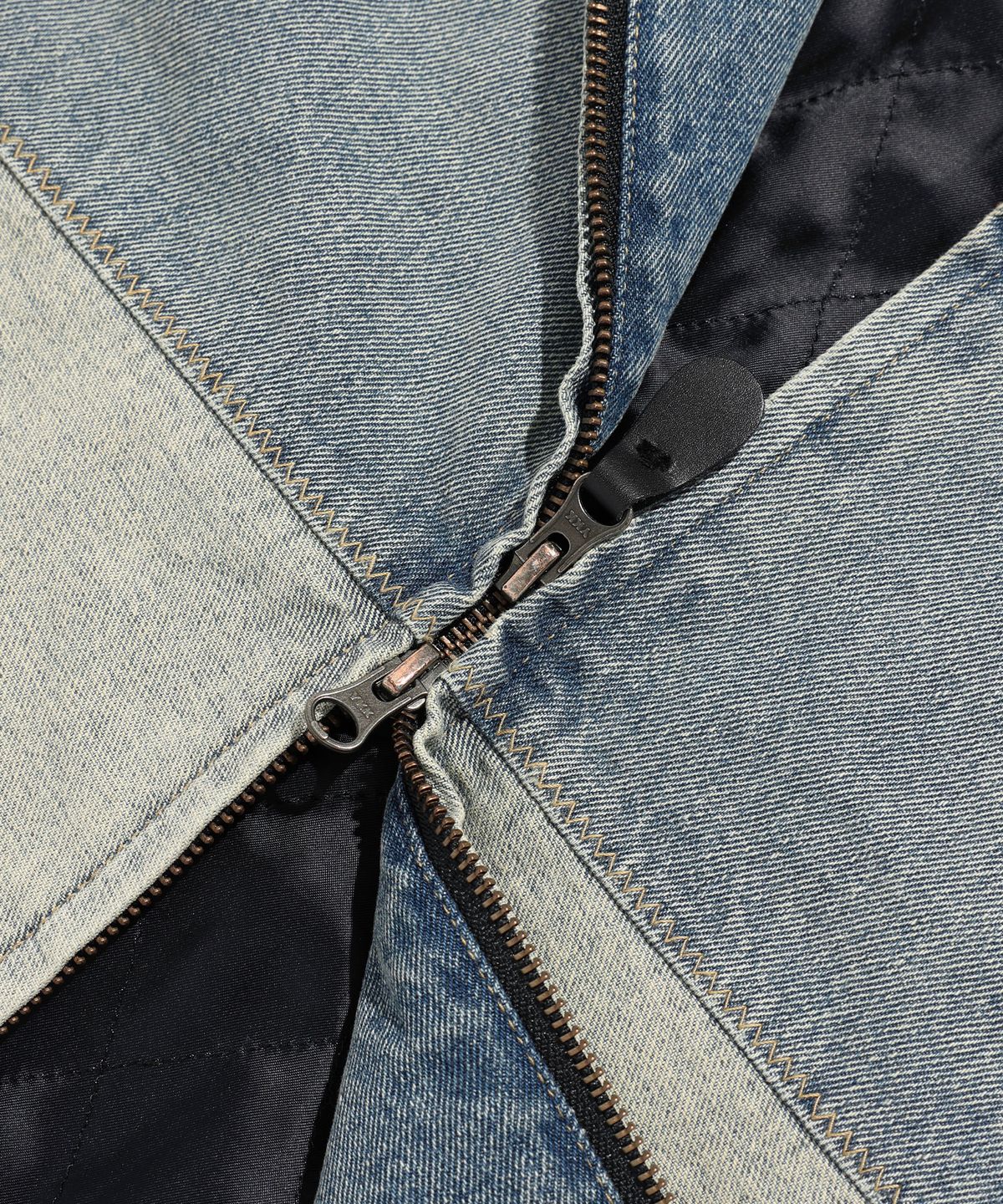 나이스고스트클럽(NICEGHOSTCLUB) DENIM PANEL QUILTING JACKET_BLUE(NG2EFUD110A)