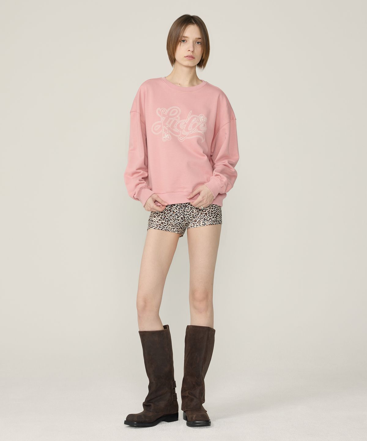 페이헤이(FEIHEI) LOVE FIN SWEAT SHIRT  PINK