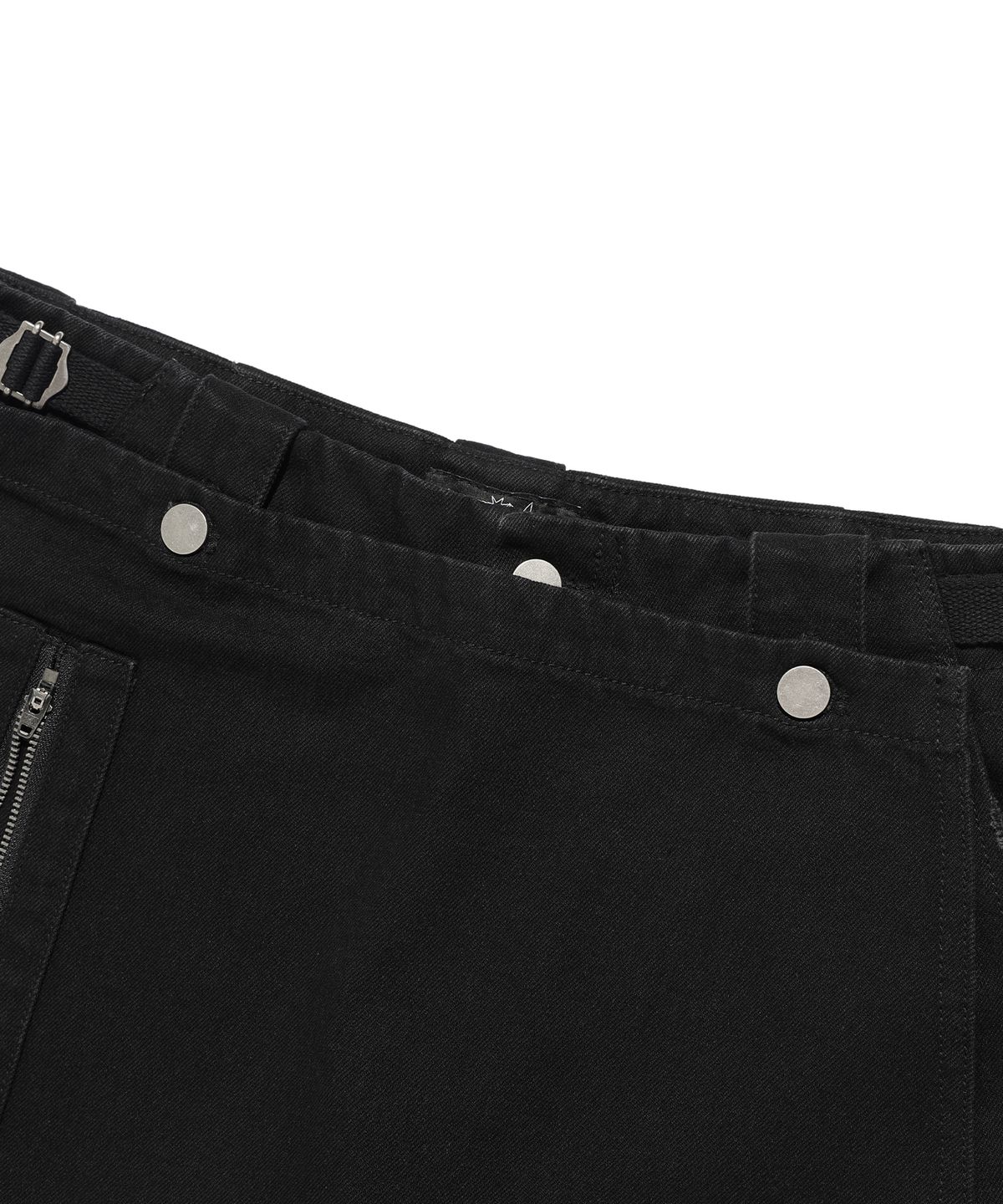 나이스고스트클럽(NICEGHOSTCLUB) APRON WASHED JEANS_BLACK(NG2EFUD112A)