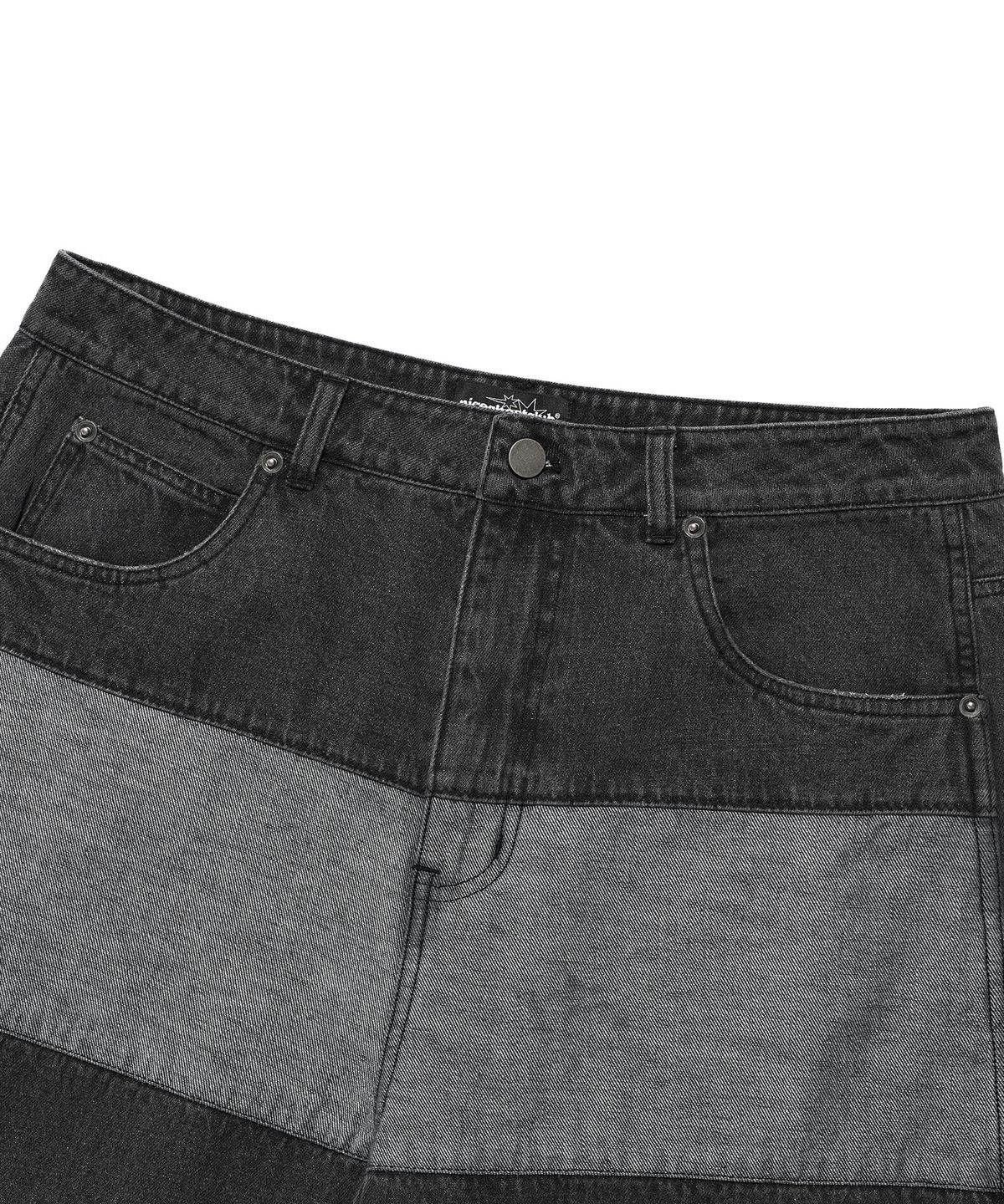나이스고스트클럽(NICEGHOSTCLUB) PANEL STITCH JEANS_BLACK(NG2EFUD113A)