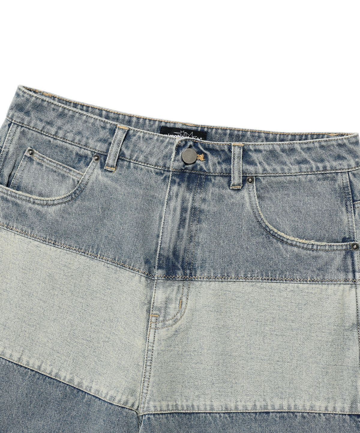 나이스고스트클럽(NICEGHOSTCLUB) PANEL STITCH JEANS_BLUE(NG2EFUD113A)