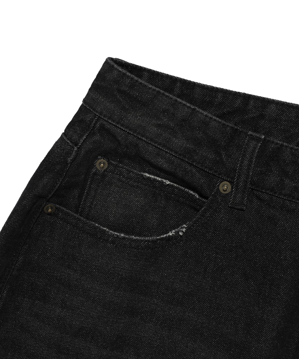 나이스고스트클럽(NICEGHOSTCLUB) SIDE CHECK PANEL BOOTSCUT JEANS_BLACK(NG2EFUD115A)