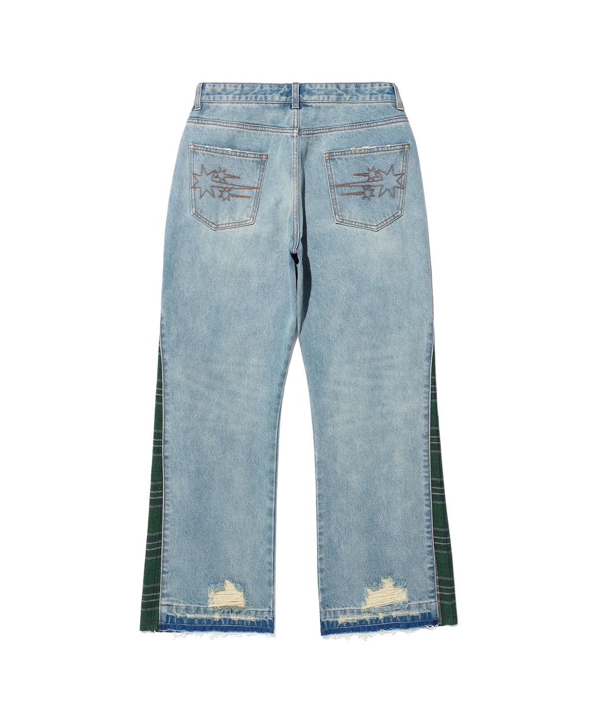 나이스고스트클럽(NICEGHOSTCLUB) SIDE CHECK PANEL BOOTSCUT JEANS_BLUE(NG2EFUD115A)