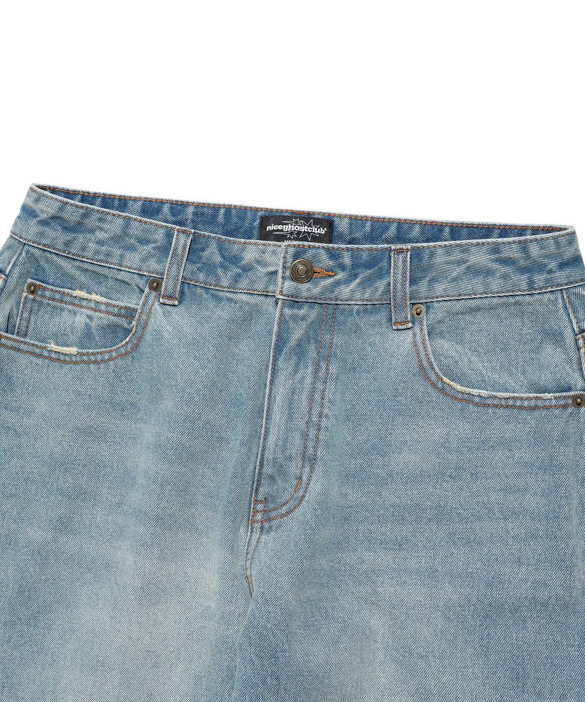 나이스고스트클럽(NICEGHOSTCLUB) SIDE CHECK PANEL BOOTSCUT JEANS_BLUE(NG2EFUD115A)