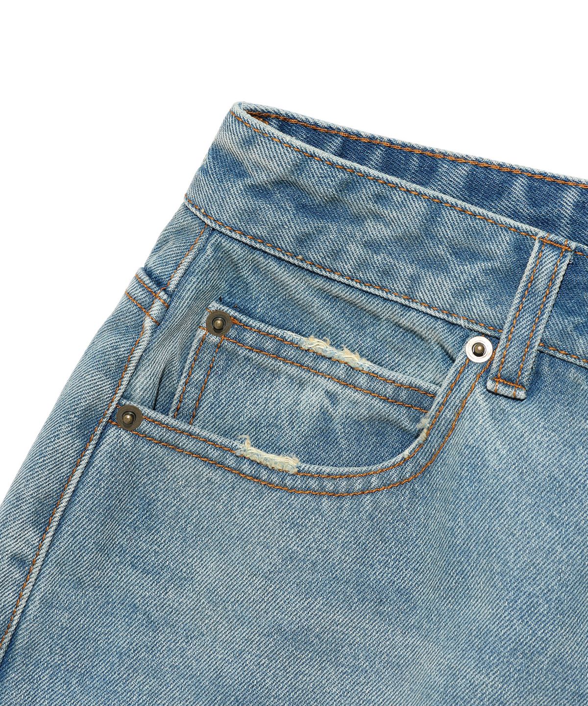 나이스고스트클럽(NICEGHOSTCLUB) SIDE CHECK PANEL BOOTSCUT JEANS_BLUE(NG2EFUD115A)