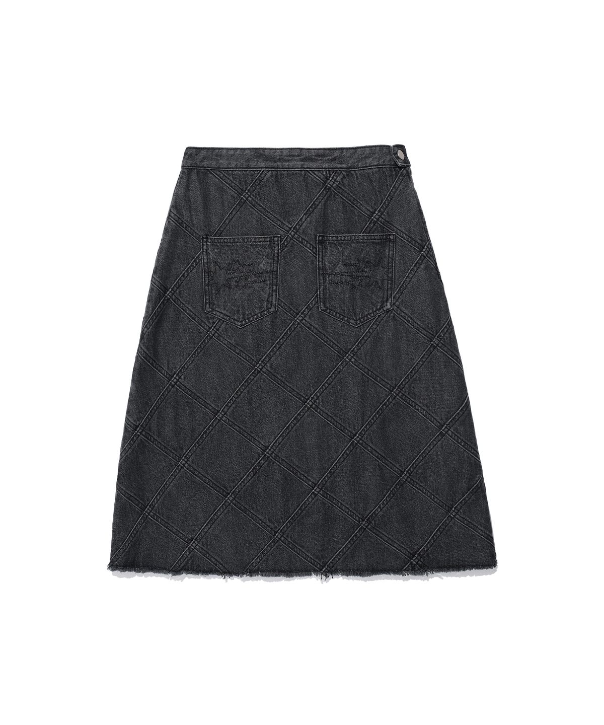 나이스고스트클럽(NICEGHOSTCLUB) DENIM PANEL SKIRT_CHARCOAL(NG2EFFD115A)