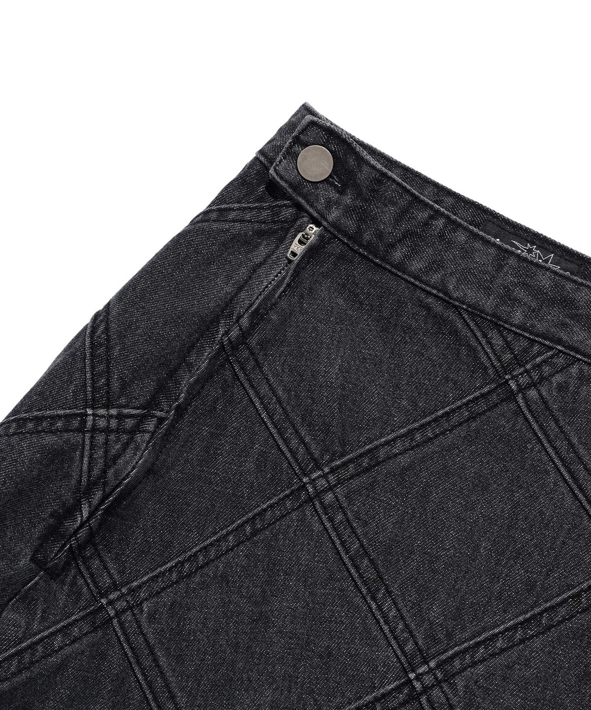 나이스고스트클럽(NICEGHOSTCLUB) DENIM PANEL SKIRT_CHARCOAL(NG2EFFD115A)