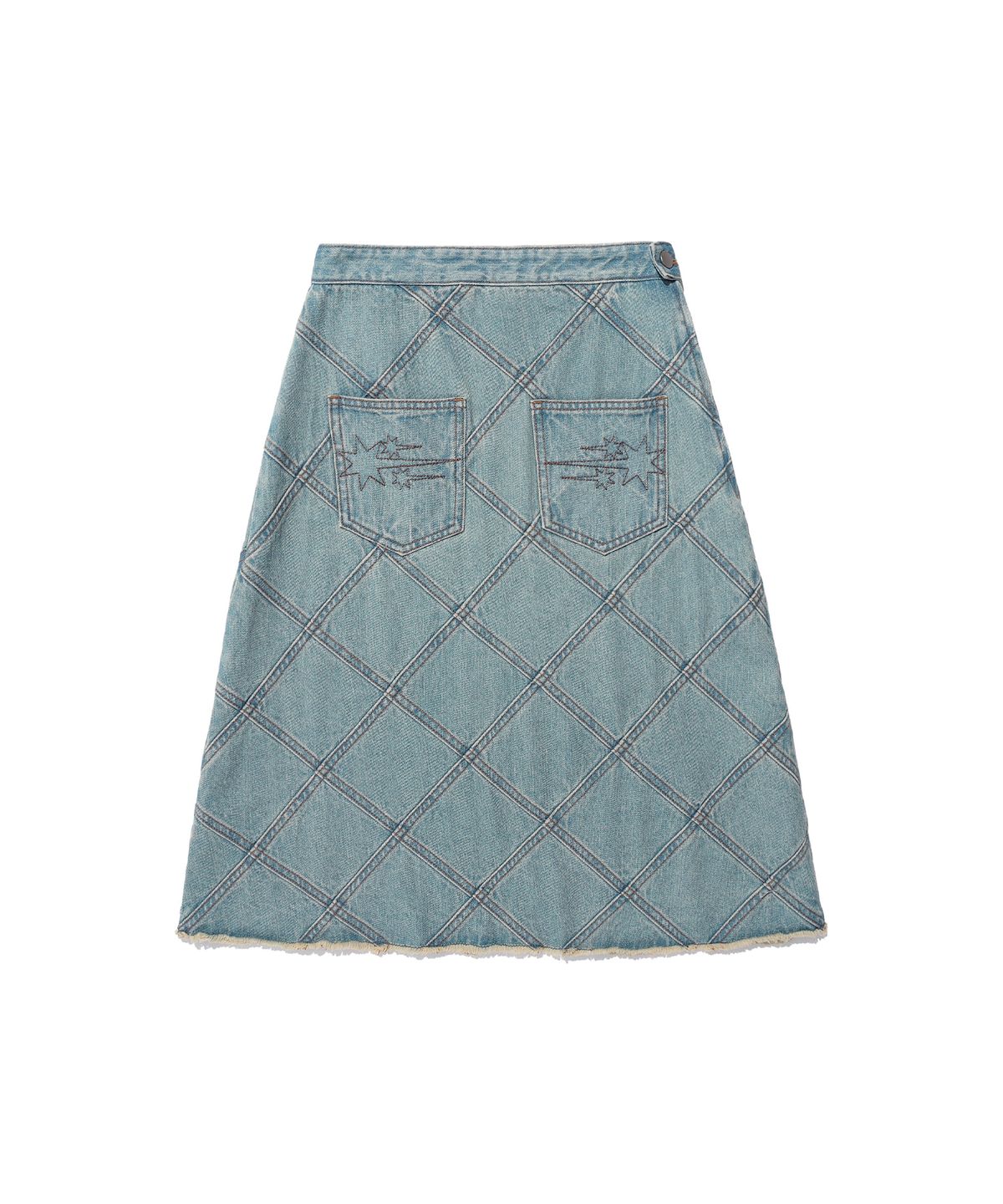 나이스고스트클럽(NICEGHOSTCLUB) DENIM PANEL SKIRT_BLUE(NG2EFFD115A)