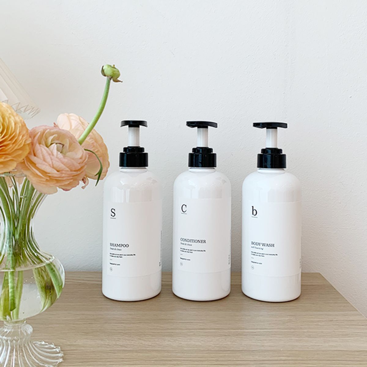 뉴앤룩(NEWNLOOK) [3pack] WT02 원형 디스펜서 리필 공병 샴푸 바디워시 용기 3개