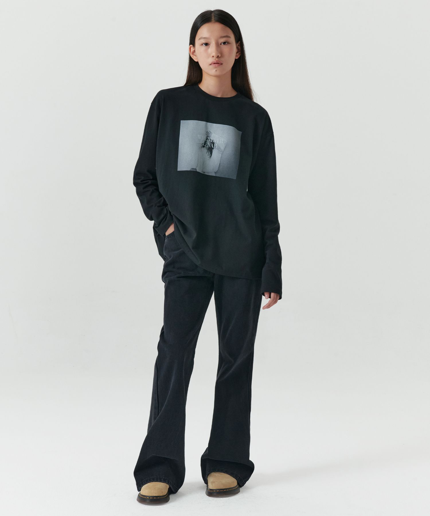 LEVAR ♥ Relaxed Boots Cut Denim /追跡付 MUSINSA | LEVAR Relaxed Boots Cut Denim - Black