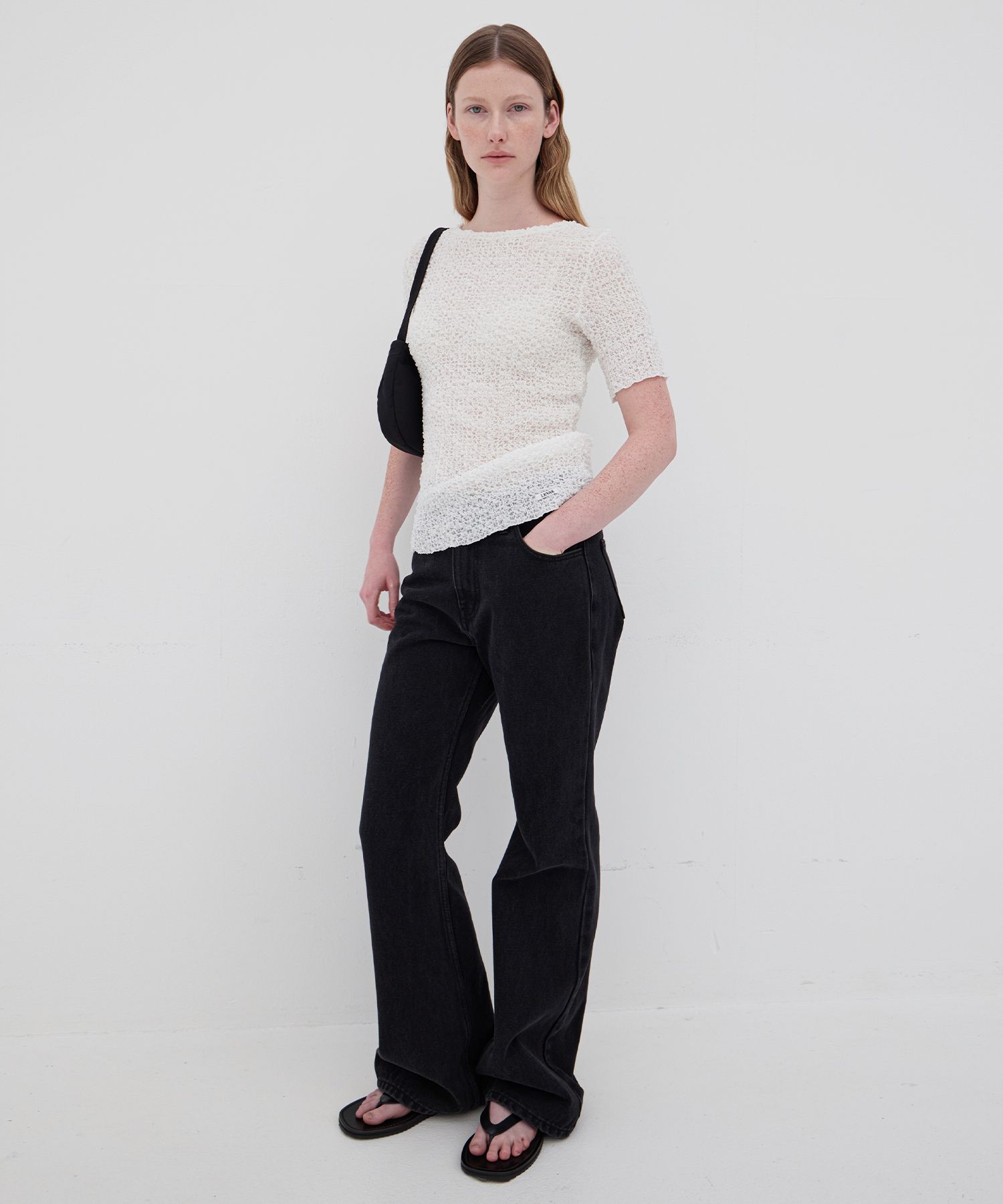 LEVAR ♥ Relaxed Boots Cut Denim /追跡付 MUSINSA | LEVAR Relaxed Boots Cut Denim - Black