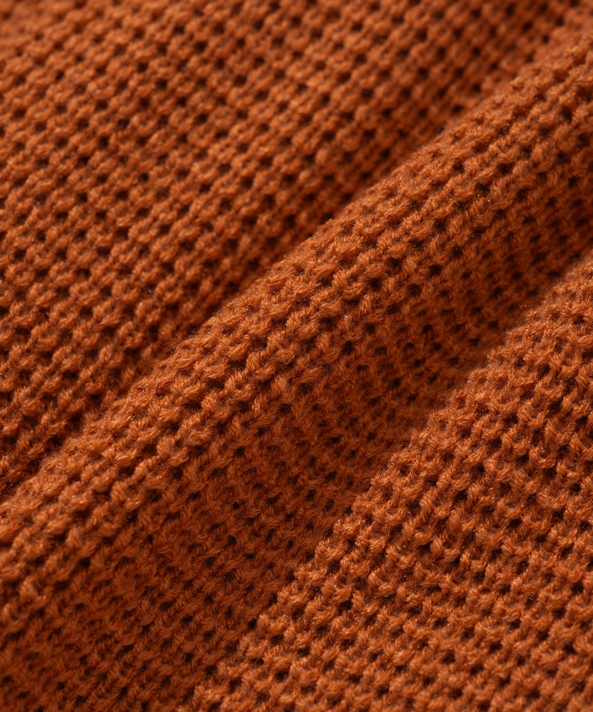 니티드(KNITTED) 안티필링 볼륨 와플 가디건 CINNAMON