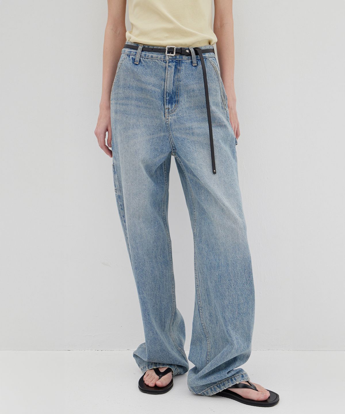 르바(LEVAR) Relaxed Carpenter Denim - Stone Blue
