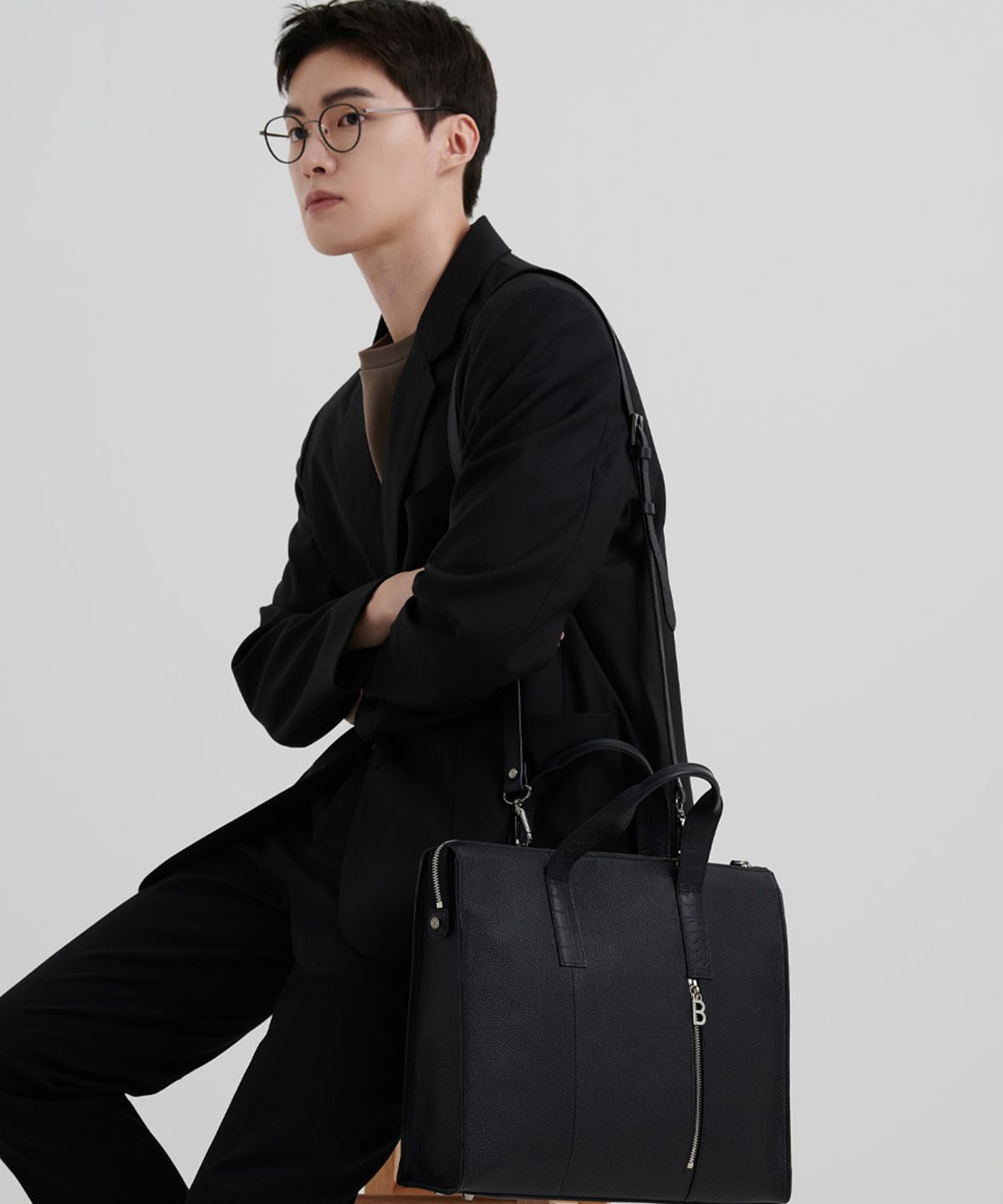 베드포드일레븐스(BEDFORD11TH) 슬림보스턴 브리프케이스 [블랙콤보]