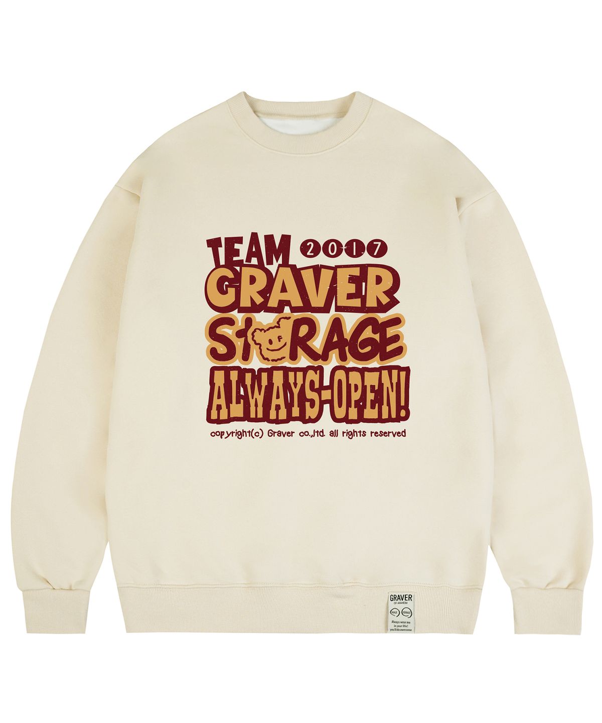 그레이버(GRAVER) [UNISEX]STORAGE 맨투맨_크림