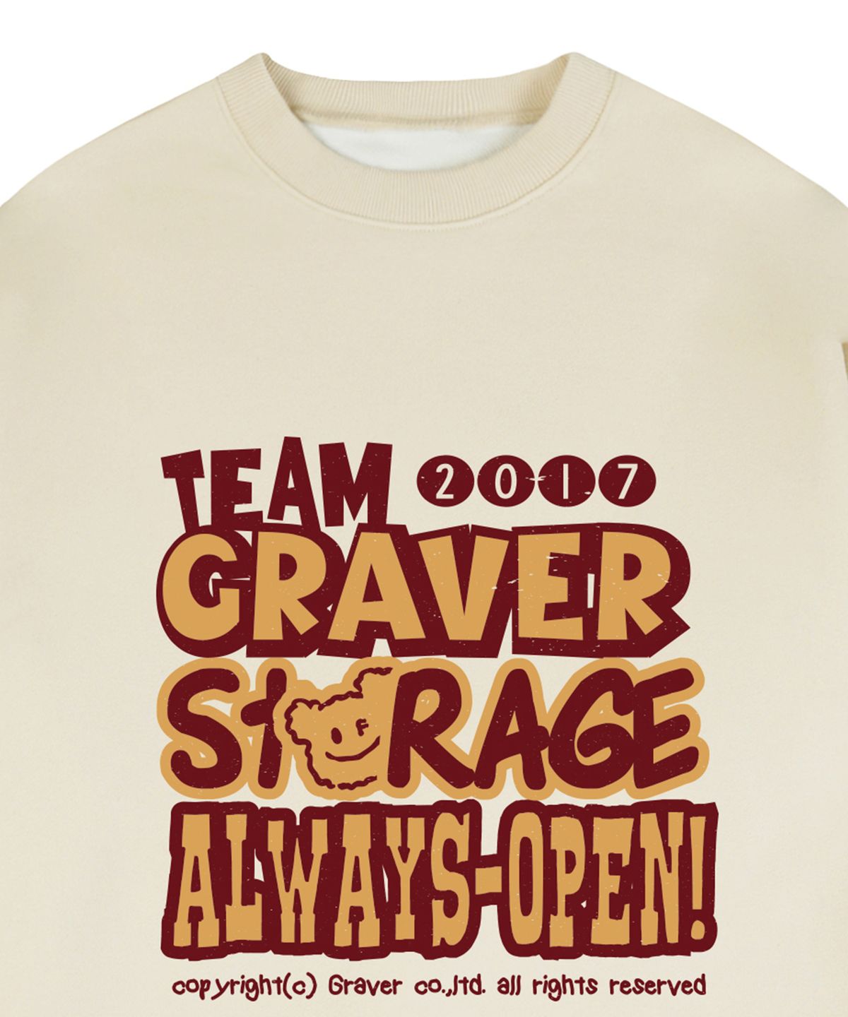 그레이버(GRAVER) [UNISEX]STORAGE 맨투맨_크림
