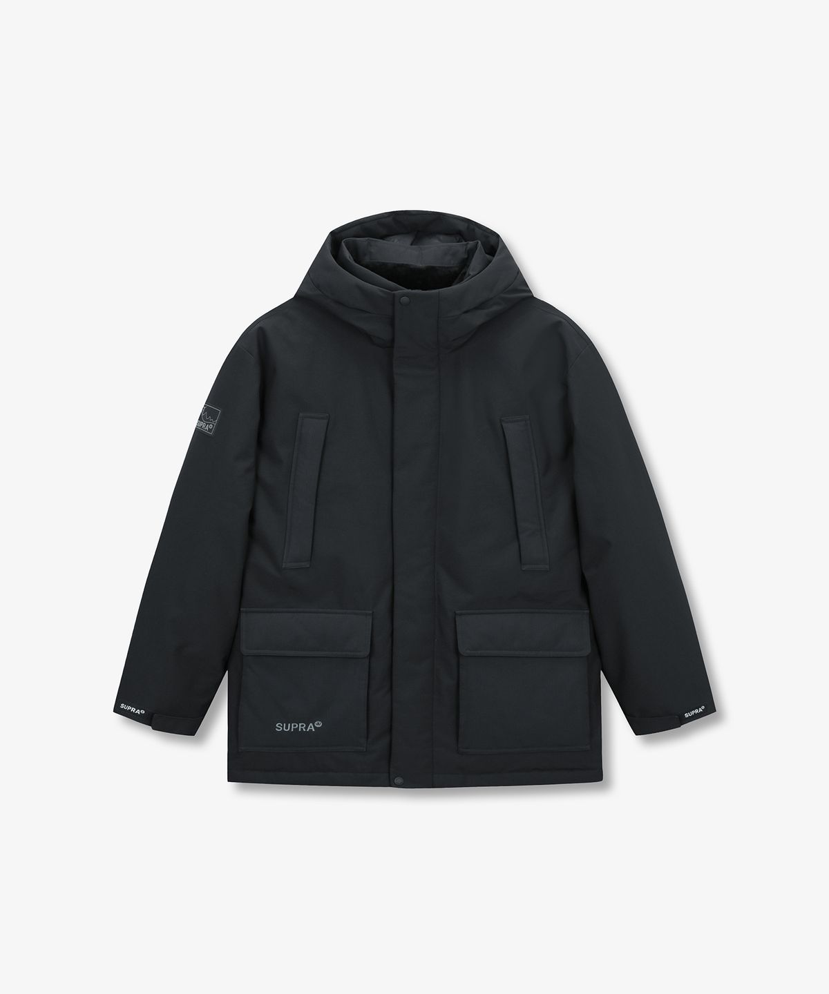 수프라(SUPRA) 포켓 미드 다운 자켓(BLACK)