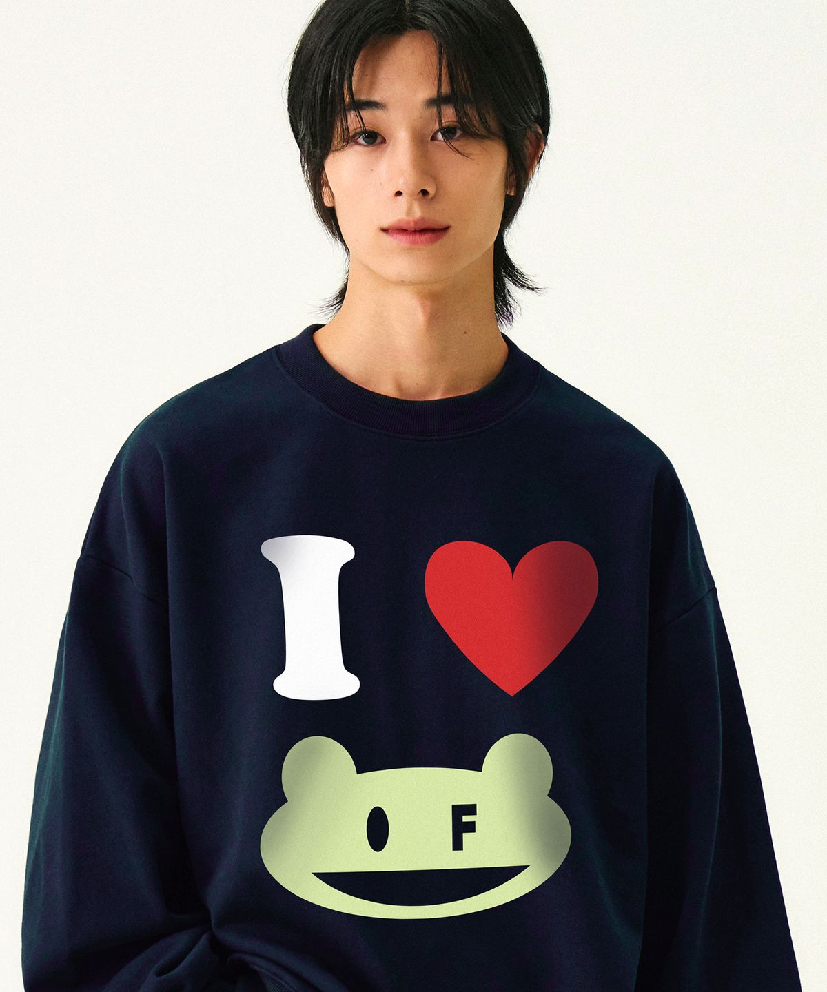 그레이버(GRAVER) [UNISEX]I LOVE OF 맨투맨_네이비
