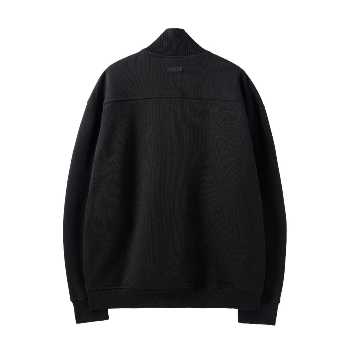브롬톤 런던(BROMPTON LONDON) DIAGONAL JACQUARD HALF ZIP SWEAT T-SHIRT - BLACK (P244USW433)