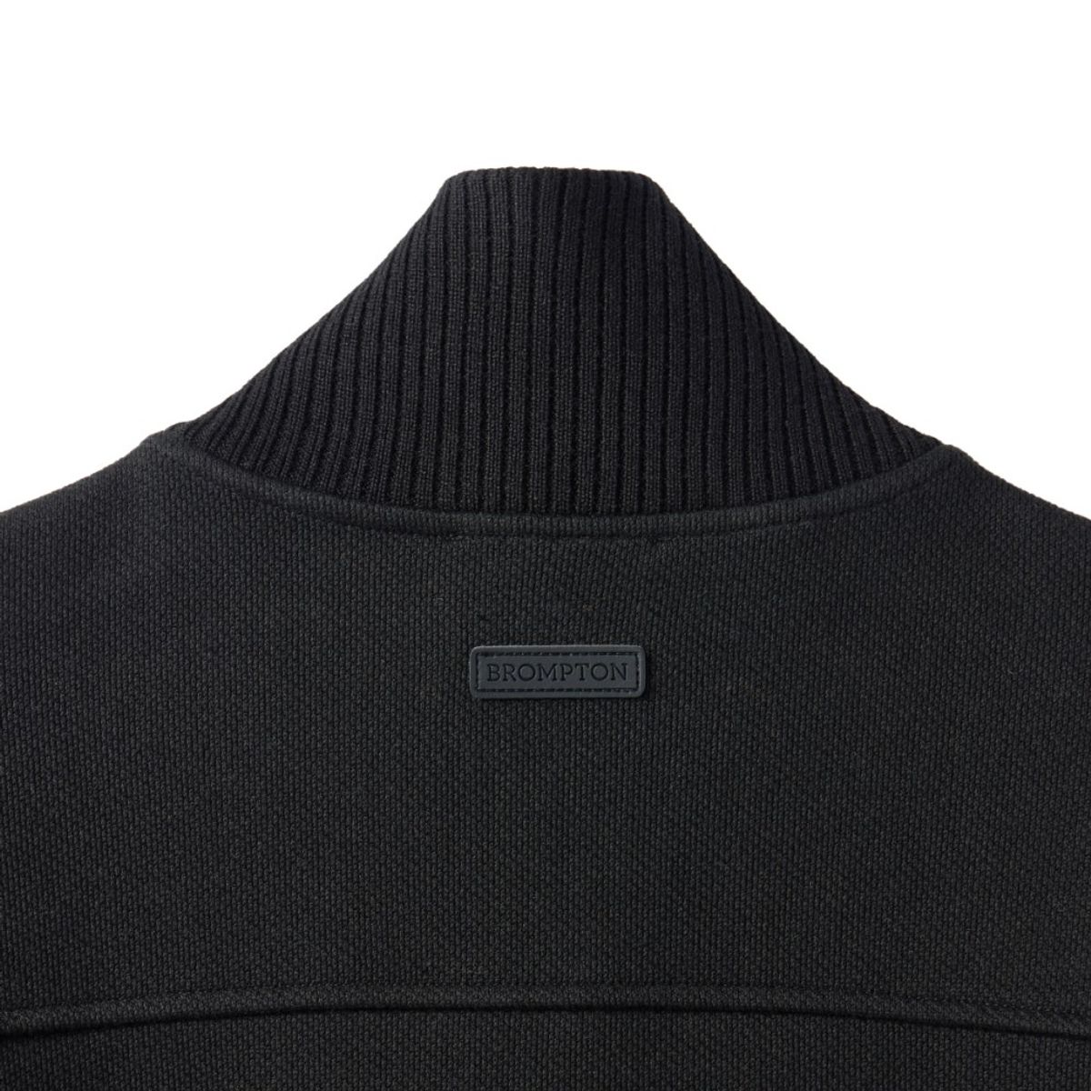 브롬톤 런던(BROMPTON LONDON) DIAGONAL JACQUARD HALF ZIP SWEAT T-SHIRT - BLACK (P244USW433)